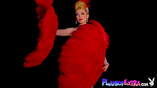 Image Skinny big boobed blonde MILF Miranda shining in slutty burlesque costume