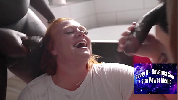 Image Bathroom Blowbang with Voluptuous Redhead Julie Ginger