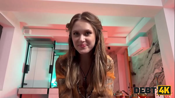 Image DEBT4k. Hot teen got rid of her debt with her magical tits and a blowjob