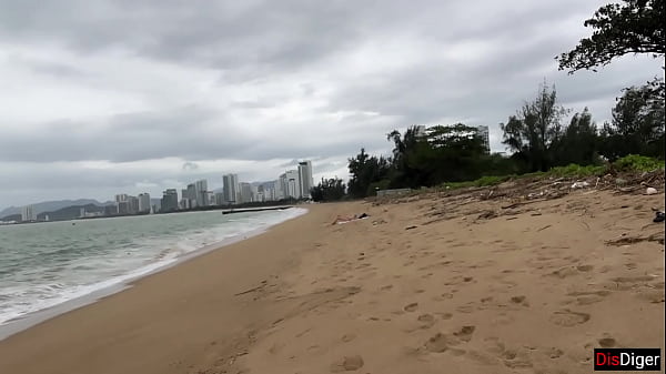 Image Babe Can I Cum On Your Tits? - Public Cock Flashing On The Beach
