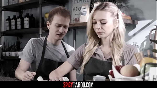 Image Blonde babe ask her cheating boyfriend for a risky sex at the workplace