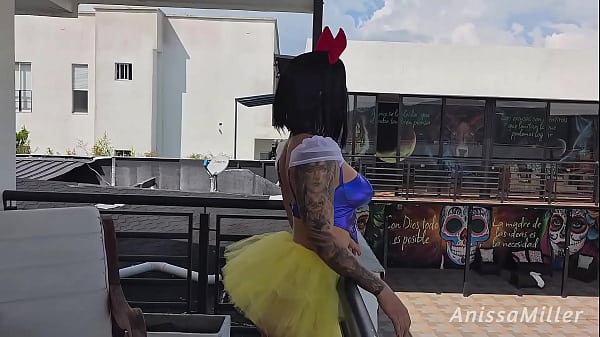 Image double cumshot for little snow white slut who fucks a stranger after tasting an apple