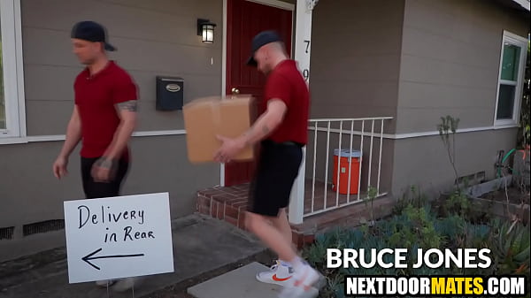 Image Dilf customer threesome fucking delivery boys
