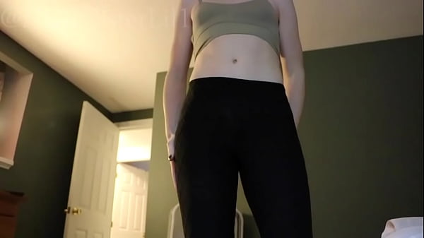 Image Sexy Tight Yoga Pants Strip Show Ass Spreading JOI Girlcock Solo Masturbation Cum Feet Soft Amateur NightSisterLil1