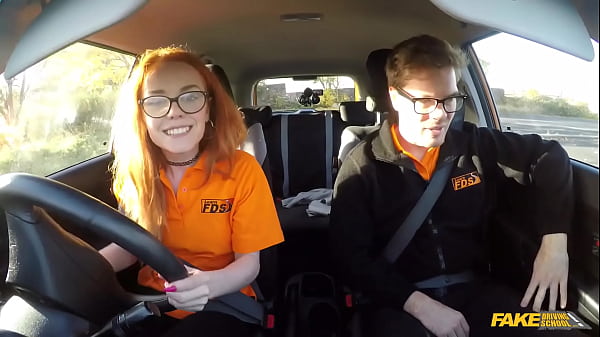 Image Fake Driving School - British ginger babe Ella Hughes gets her perfect pussy fucked during driving lesson