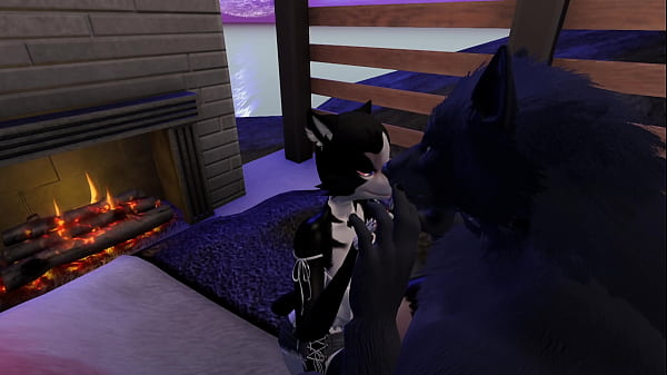 Image Second Life Black wolf man fucks Tabby cat woman