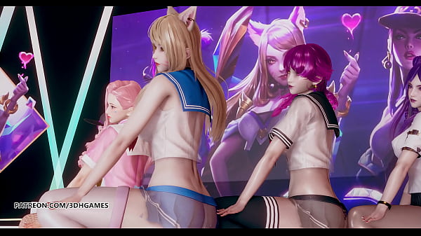 Image [MMD] Hello Venus -Wiggle Wiggle Hot Kpop Striptease Ahri Akali Kaisa Evelynn Seraphine KDA League of Legends
