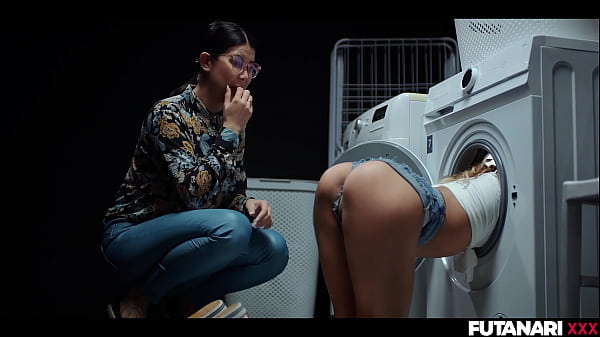 Image STUCK in the Washing Machine! Trans Shemale Grows Futa Cock And Fucks Female Slut with Anal Creampie