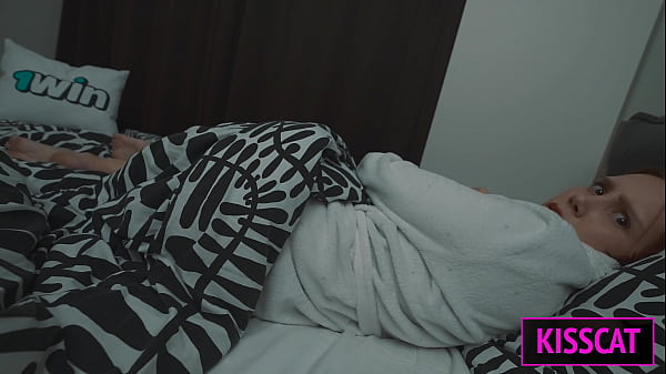Image Taboo Fantasy Turns Real? Step mom Helps Step son in Share Bed with Hand, but Fills Pussy with Cum
