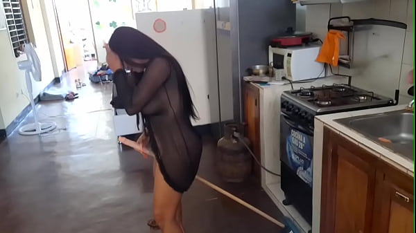 Image LEAKED VIDEO - Famous Mexican influencer masturbating in the kitchen with a broomstick