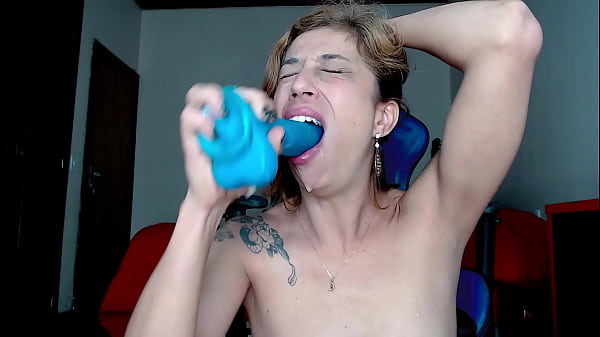 Image Dumb milf sloppy blowjob face slap and feet fetish
