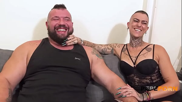 Image The MUSCULAR couple wants to do porn. Meet Strongman and Harley!