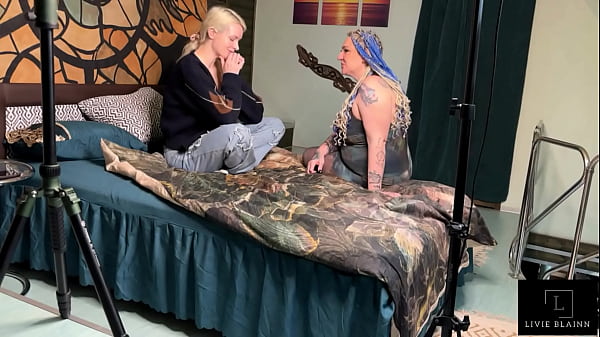 Image BTS strap on step mom scene