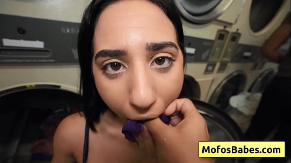 Image Sexy petite teen brunette with nice curvy ass fucked at a public laundromat - Nikki Mars, Jason Legend