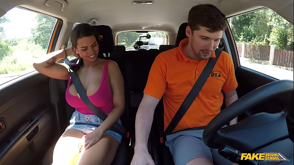 Image Fake Driving School - CHLOE LAMOUR makes her big boobs bounce in a hot car sex video