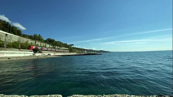 Image Cute Petite Girl Jerking My Cock On Public Beach And Exposing Her Tight Pussy