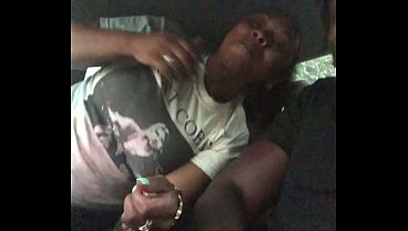 Image Ebony Slut gives Public Blowjob in Car