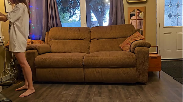 Image Homemade video with a skinny girl on the couch