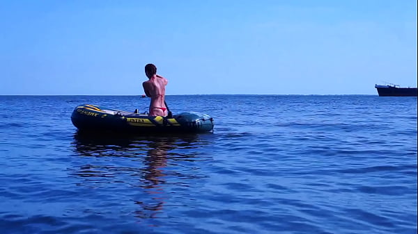Image On boat in water Volga-river