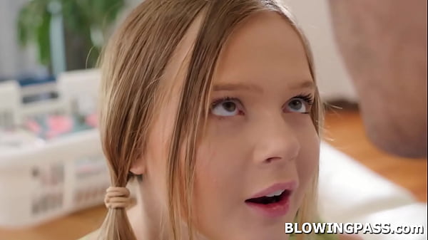 Image Teen babe tips crew with sloppy blowjob