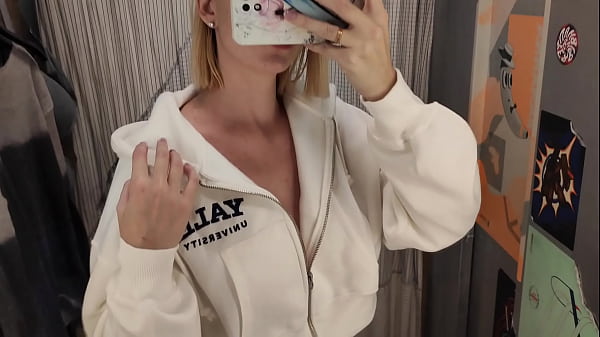 Image Changing Room Secrets &ndash_ Blonde Tries Naughty Outfits On Camera. Changing Room Fantasy &ndash_ Big Booty Blonde in Naughty clothes, Hidden Camera