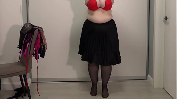 Image Mature teacher chooses a bra for work. Big gorgeous boobs jump and pop out of bras. Saggy tits.