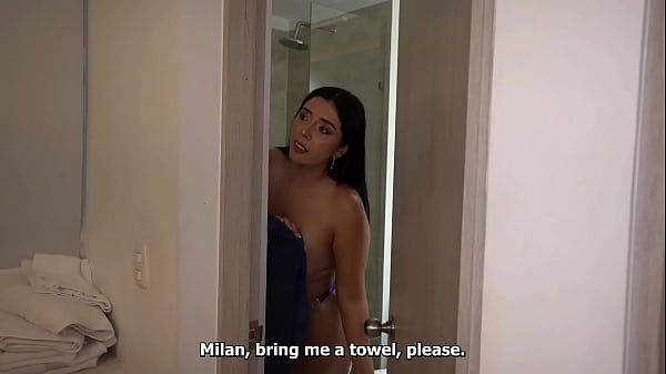 Image Big ass stepmom gets stuck in washing machine but stepson helps her out after fucking her