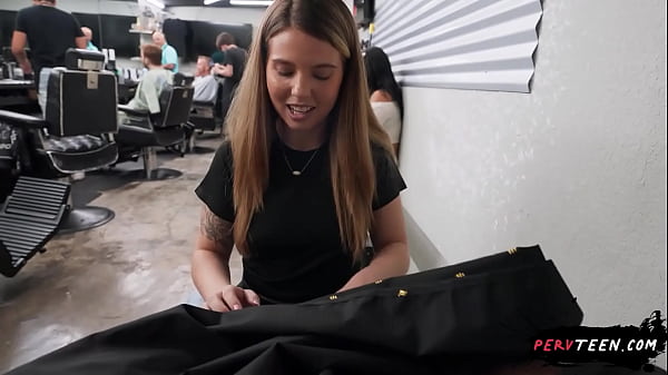 Image Groping the Slutty Young Cleaner&rsquo_s Ass in the Barbershop - PervTeen