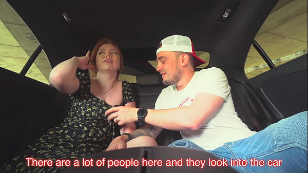 Image Swallowed cum in the backseat of the car.