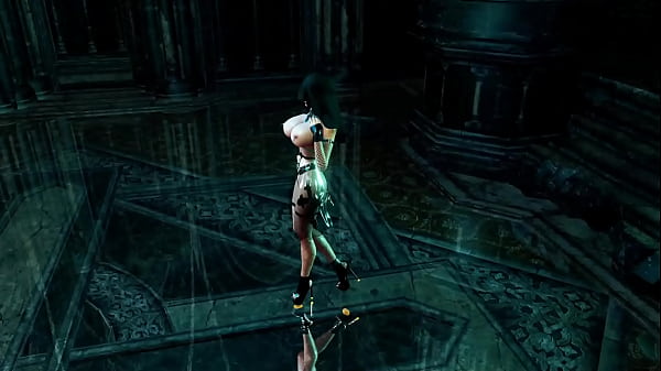 Image Busty naughty nun in veil and revealing outfit dance in cathedral