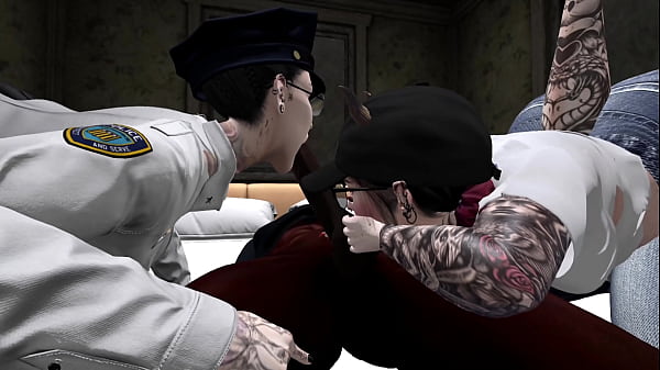 Image Second Life Black man fucks two white women cops