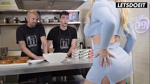 Image StepMom Miss Jackson Fucked By Two Cocks At Pizzeria - LATINA MILF
