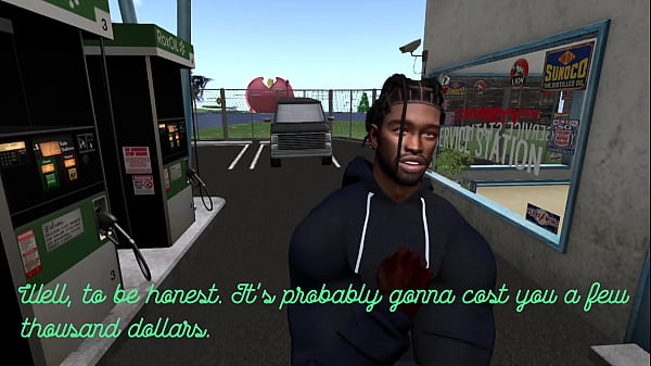 Image Second Life Black man auto shop mechanic fucks asian woman