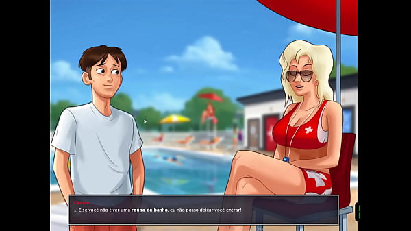 Image Summertime Saga ep 91 - Ruiva salva vidas me mamando na cabine de Glory hole