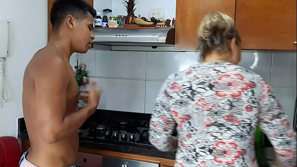Image Horny stepmother lets her stepson suck her pussy