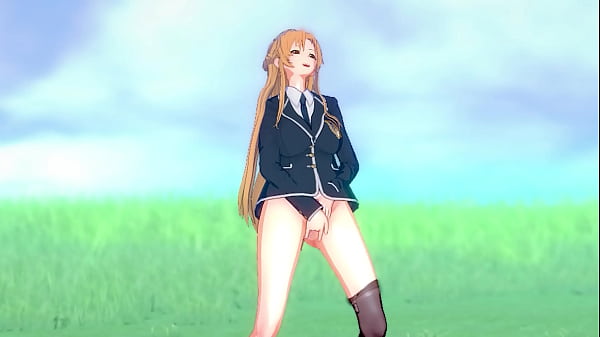 Image Hentai Asuna Yuuki masturbation outside