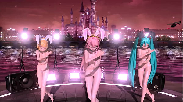 Image Hatsune Miku, Rin, Luka Pomp and Circumstances Project diva Nude Mod Full Nude Bunny costume