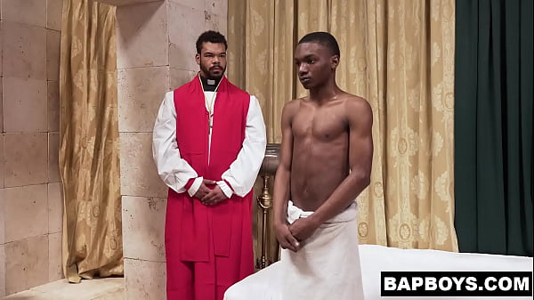 Image PUSH IT IN! Dominic Young struggles to take HUGE black monster dick during baptism! Mr. Cali came as far up in the twink's sweet body as his cock could plant it!