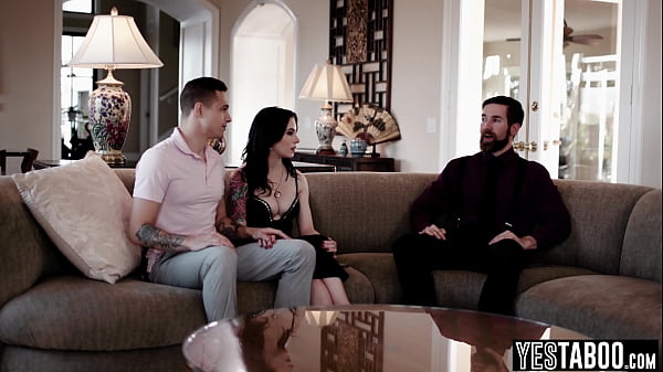 Image Big boobs gold digger pounded by her BF and his big dick stepdad