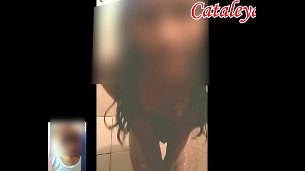 Image Hot videocall while she is taking a shower. They start to masturbate. Part 1