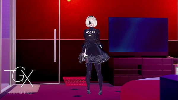 Image Anime Hentai Game Gaming 2B Sexy Robot android Girl Hardcore Sex in All Positions and Deep Throat