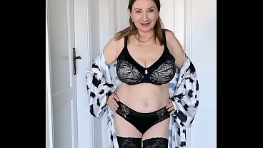 Image I will seduce you in black stockings and lingerie so that we can enjoy my hairy granny's pussy together