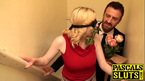 Image Busty sub has a rose in her mouth and a dick up her pussy
