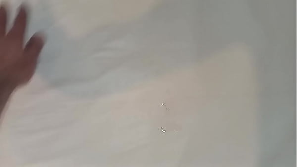 Image quick masturbation and ejaculation lots of cum on the mattress with waterproof sheet in bed