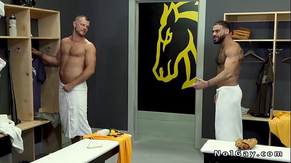 Image Hairy gays in an locker room threesome