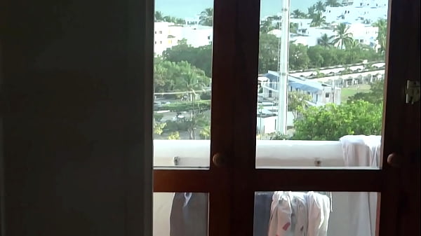 Image On the beach, stepson can't stop masturbating while watching me show off