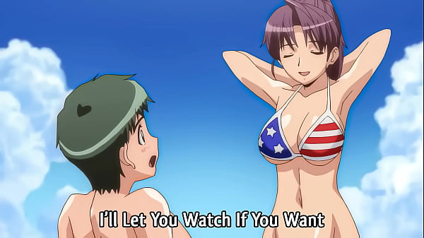 Image Hentai &ndash_ Older Stepsister Goes Topless at the Beach! [Uncensored] [Subtitled]