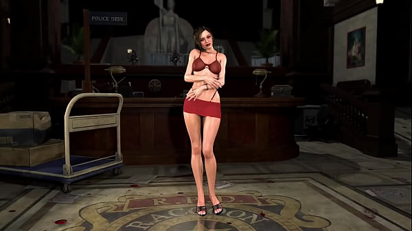 Image Wiry hot Claire Redfield in sexy red lingerie shows off her delightful body