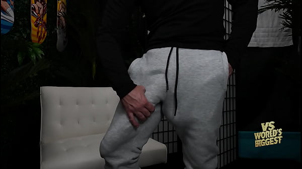 Image Gay Gym Bro sees my Huge Cock in my Grey Sweat Pants and wants me to Face Fuck Him and Cover Him in Cum and Piss VS Worlds Biggest Cock