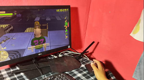 Image I find her playing a porn game and she asks me to fuck her ass.